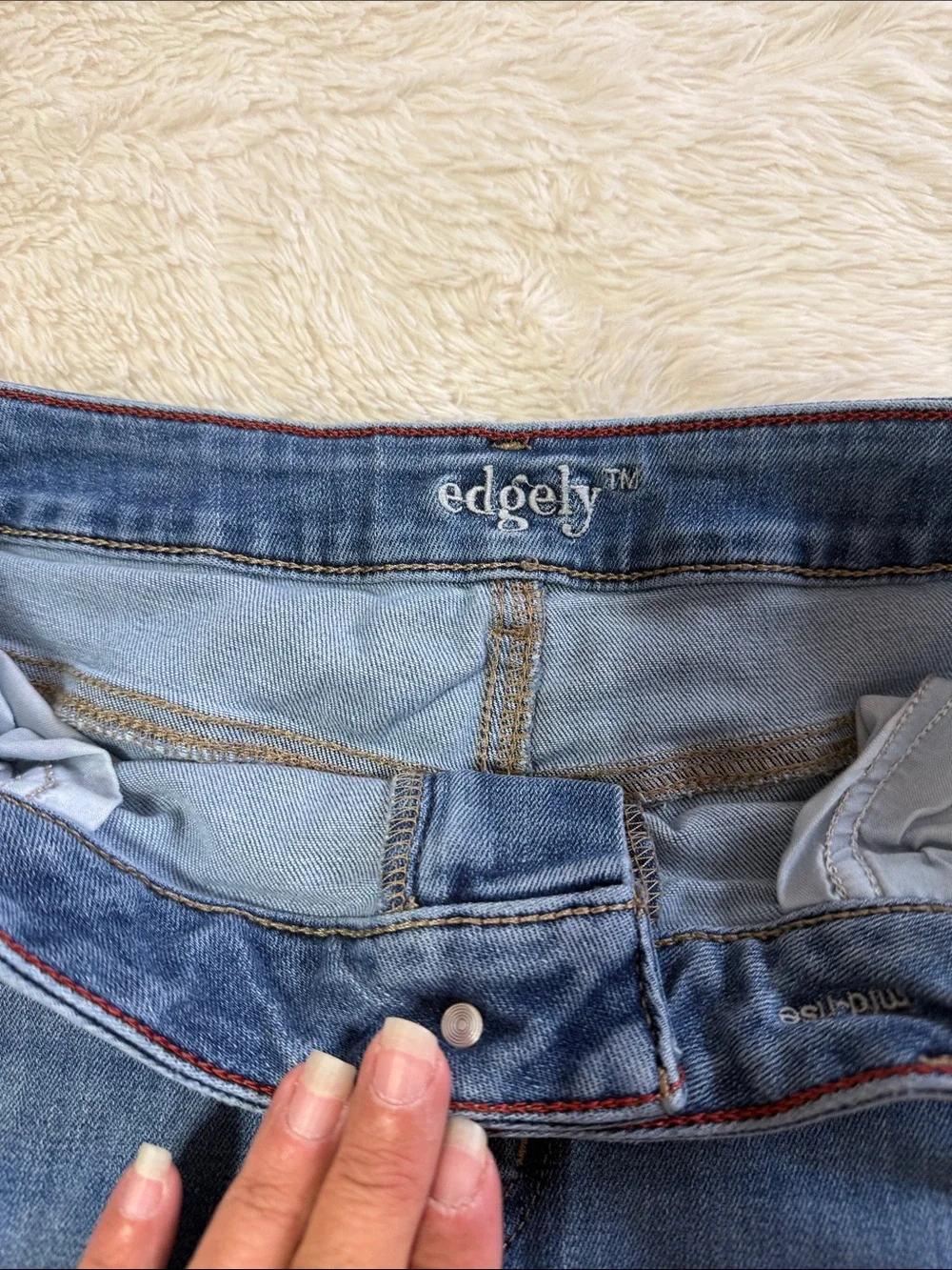 Women's Mid Wash Denim Cutoff Jean Shorts